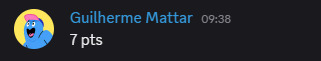 Print Discord: aluno relatando 7 pontos